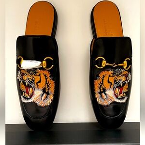 GUCCI KING TIGER PRINCETON HORSEBIT MULES - Unisex Size 5.5